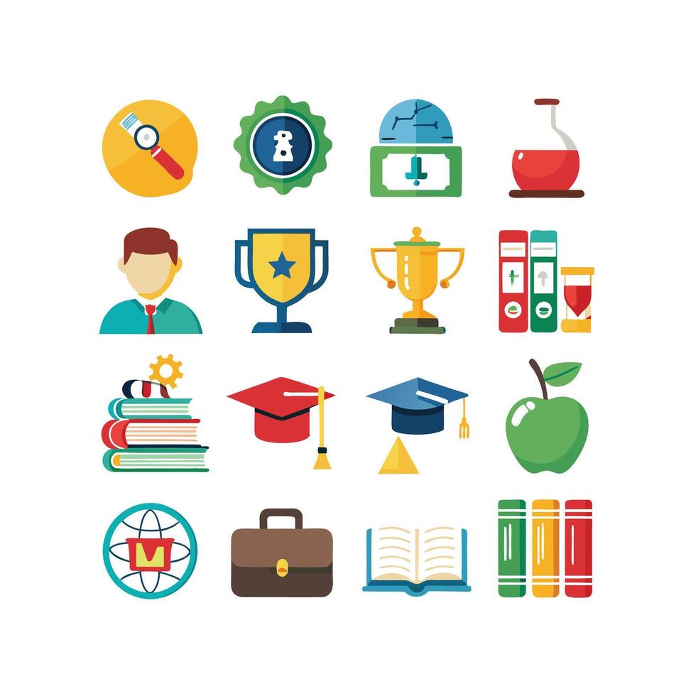 Education Icon Set Collection for Documents, Websites and Mobile Applications vector