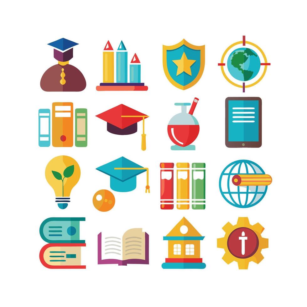 Education Icon Set Collection for Documents, Websites and Mobile Applications vector