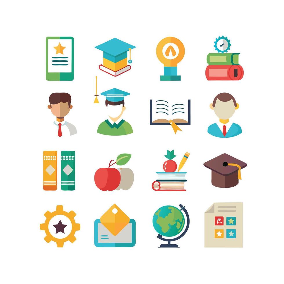Education Icon Set Collection for Documents, Websites and Mobile Applications vector