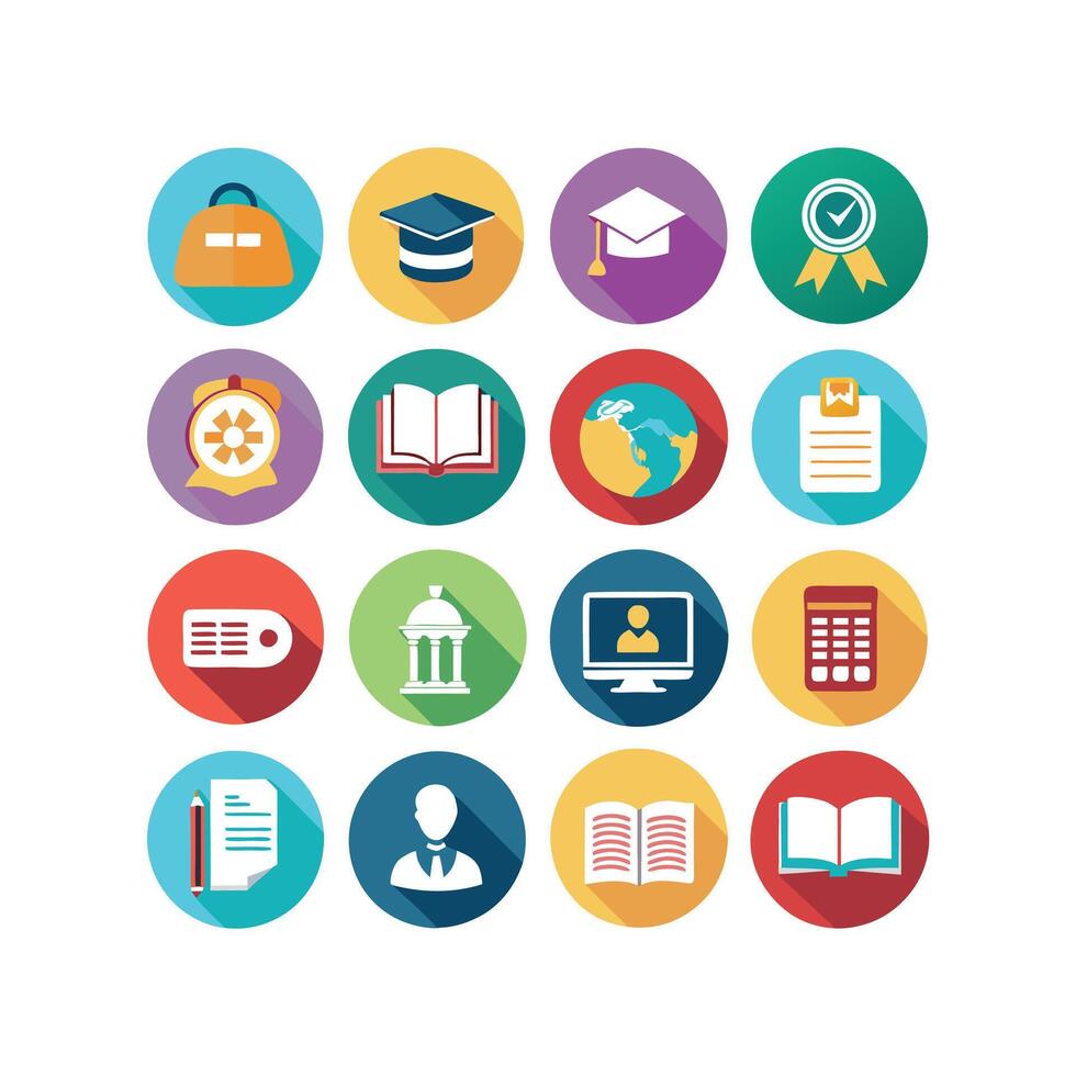 Education Icon Set Collection for Documents, Websites and Mobile Applications vector
