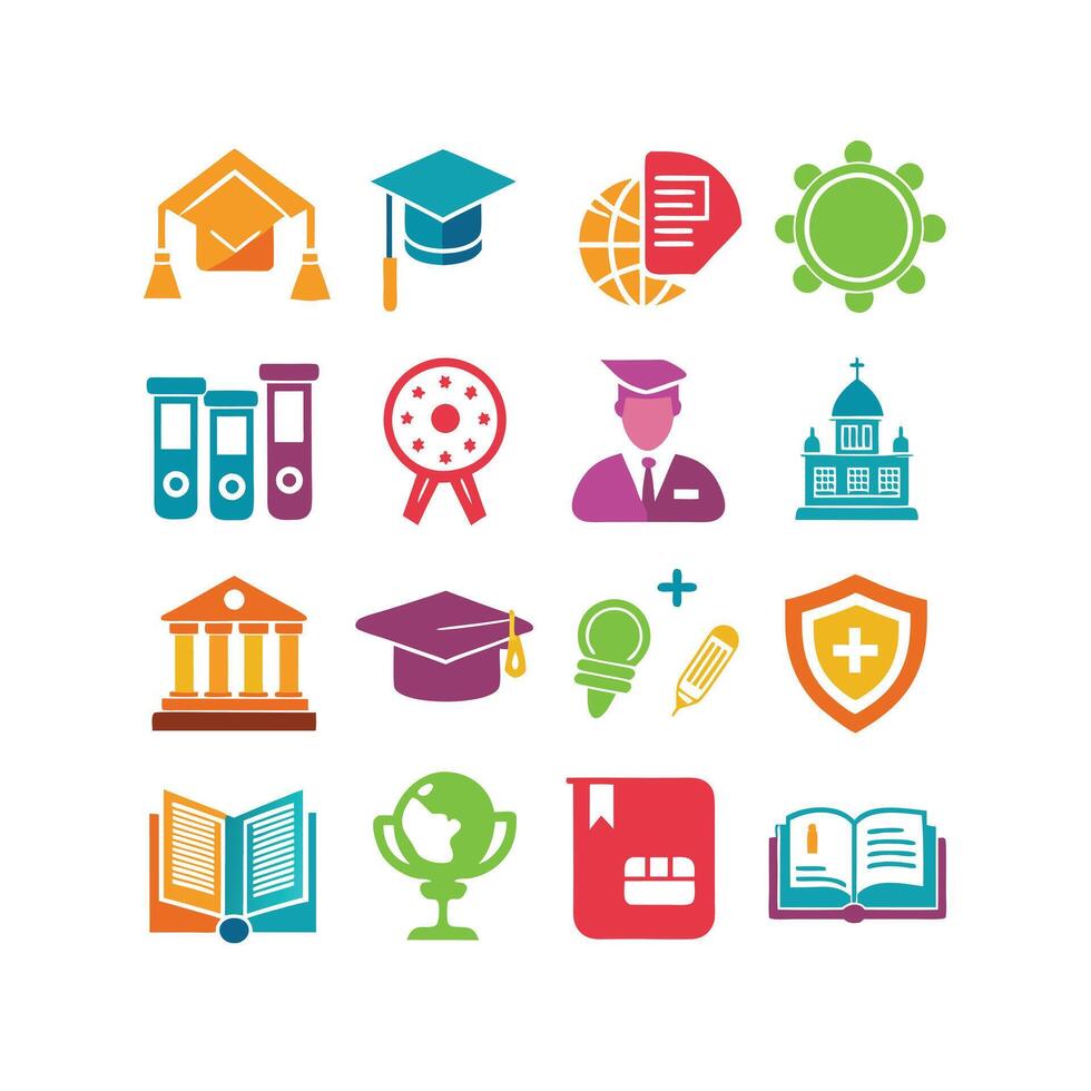 Education Icon Set Collection for Documents, Websites and Mobile Applications vector