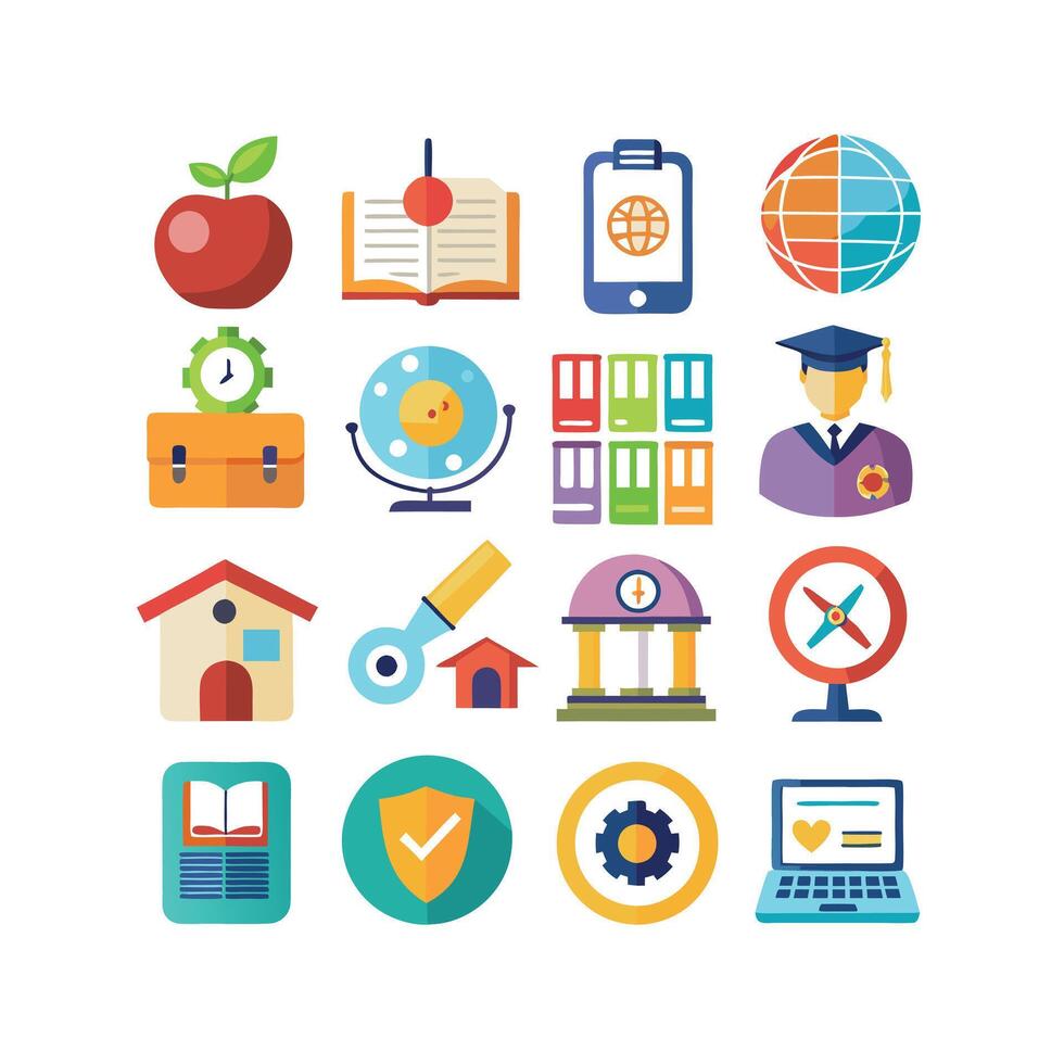 Education Icon Set Collection for Documents, Websites and Mobile Applications vector