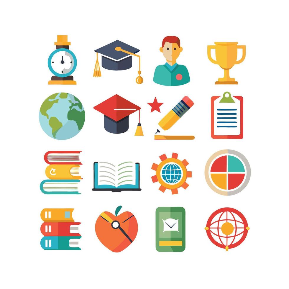 Education Icon Set Collection for Documents, Websites and Mobile Applications vector