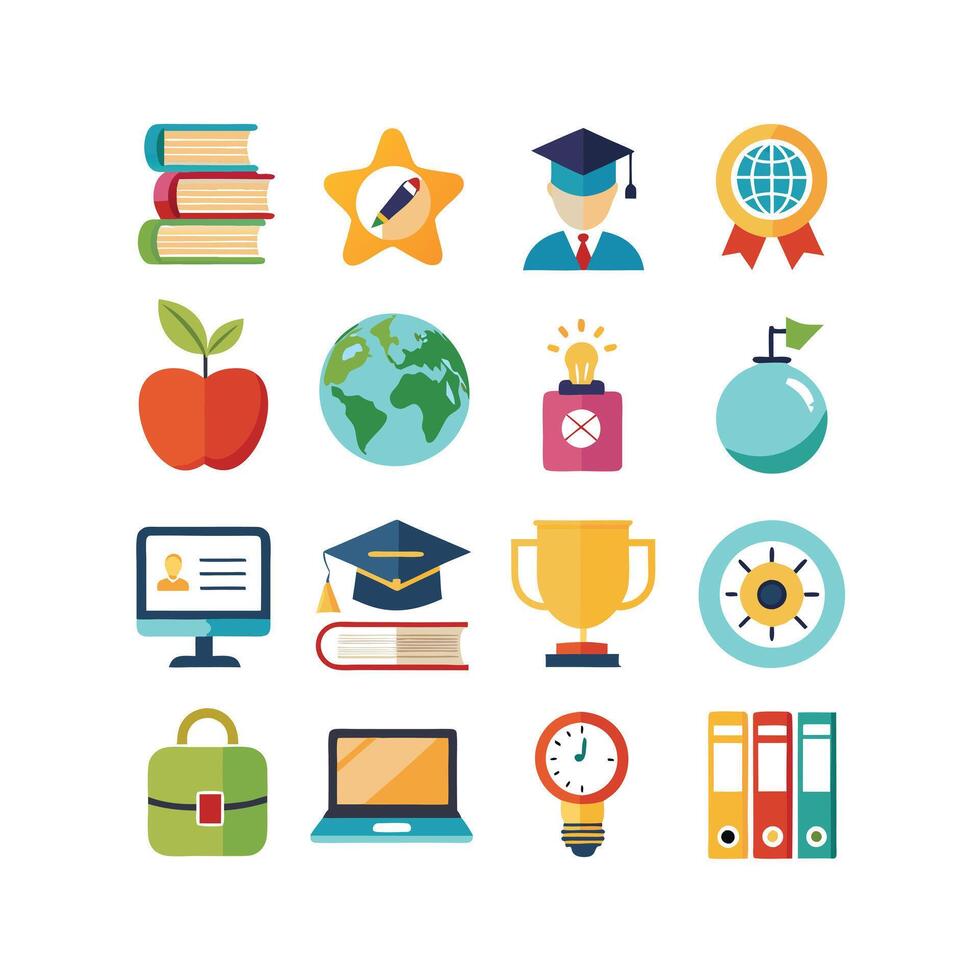 Education Icon Set Collection for Documents, Websites and Mobile Applications vector
