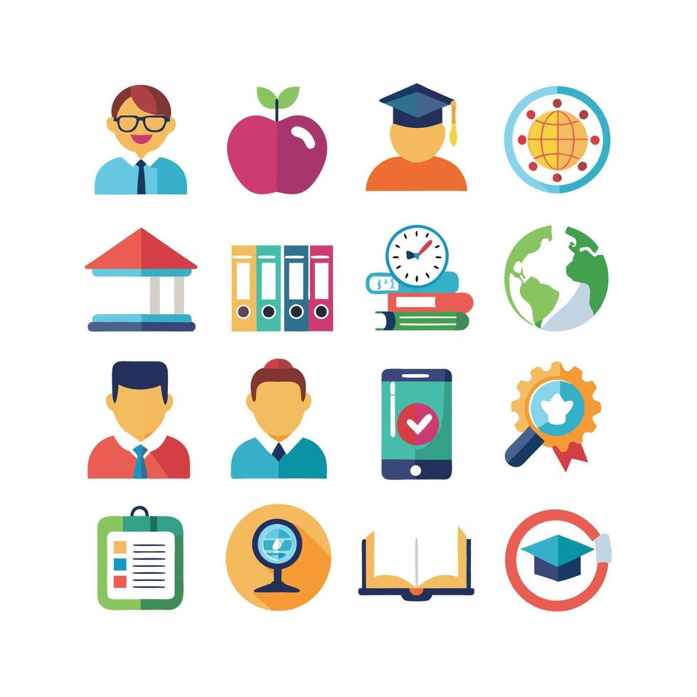 Education Icon Set Collection for Documents, Websites and Mobile Applications vector