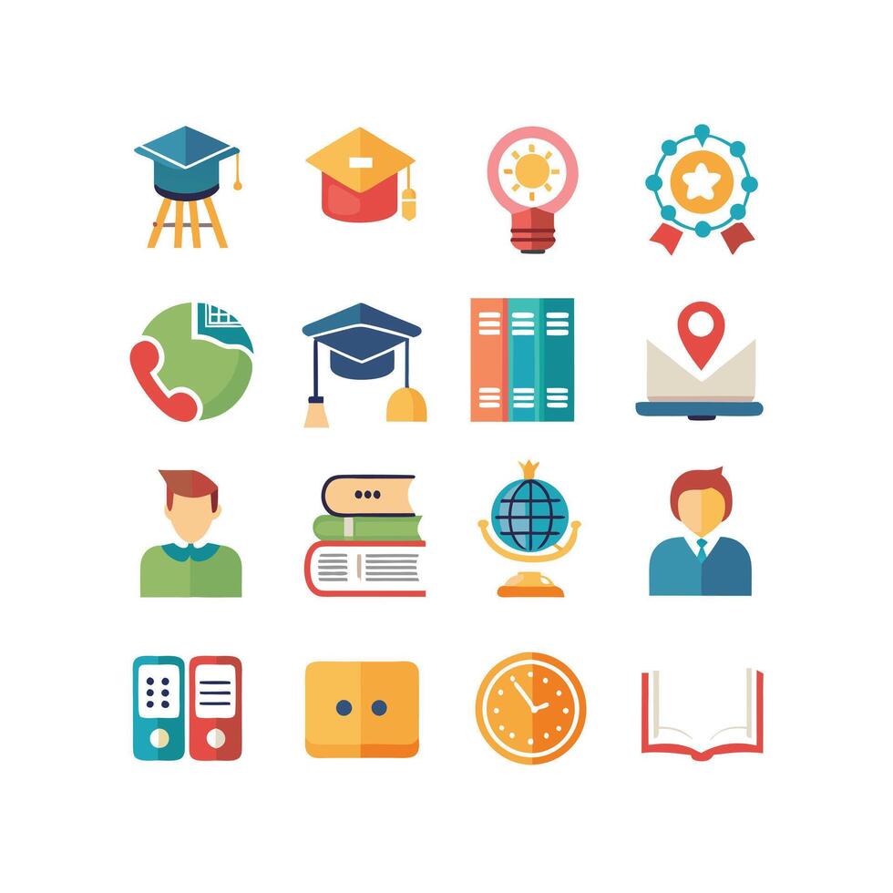 Education Icon Set Collection for Documents, Websites and Mobile Applications vector