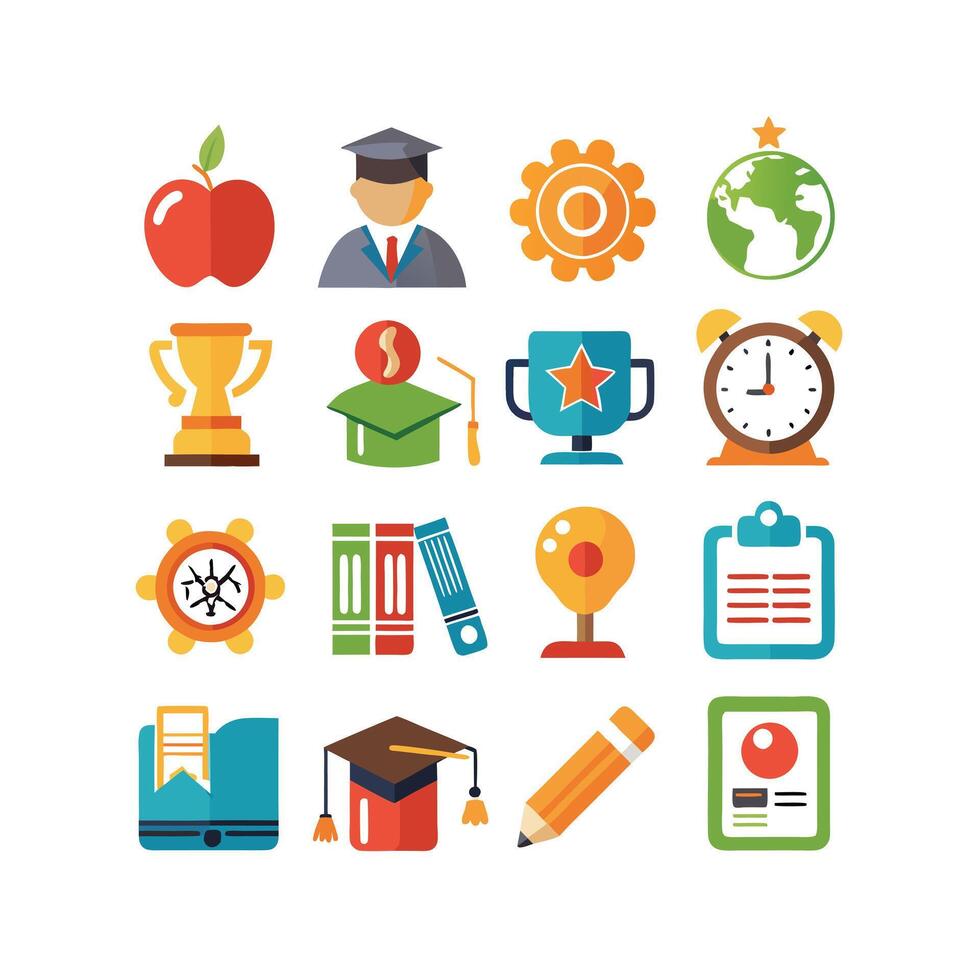 Education Icon Set Collection for Documents, Websites and Mobile Applications vector