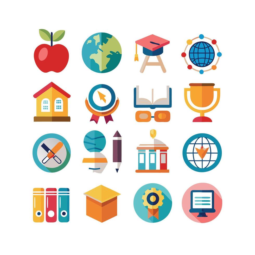 Education Icon Set Collection for Documents, Websites and Mobile Applications vector