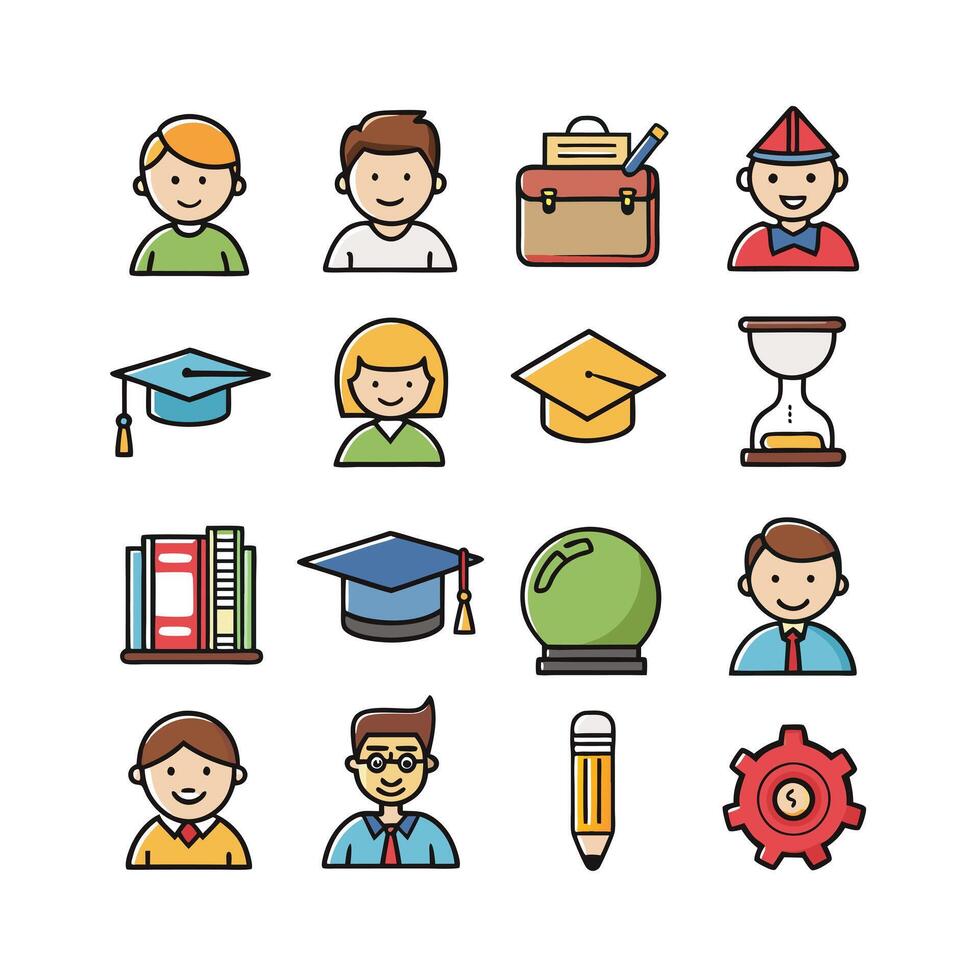 Education Icon Set Collection for Documents, Websites and Mobile Applications vector