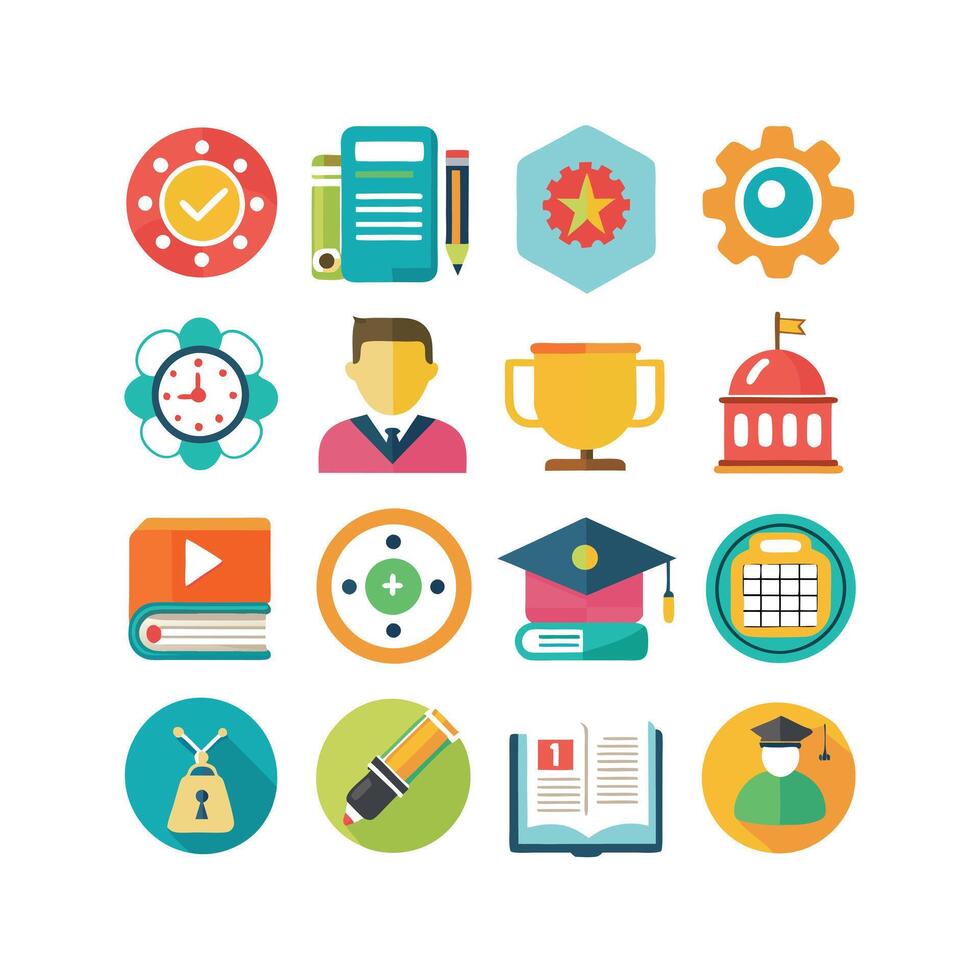 Education Icon Set Collection for Documents, Websites and Mobile Applications vector