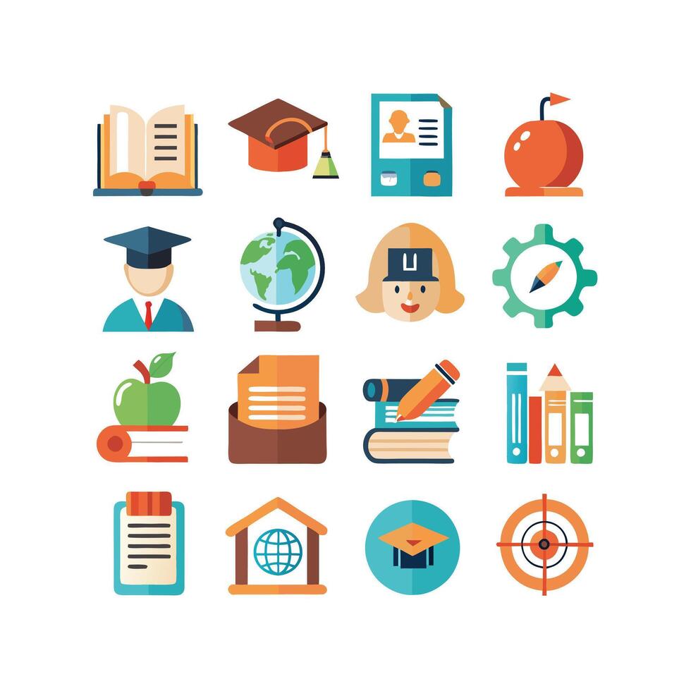Education Icon Set Collection for Documents, Websites and Mobile Applications vector