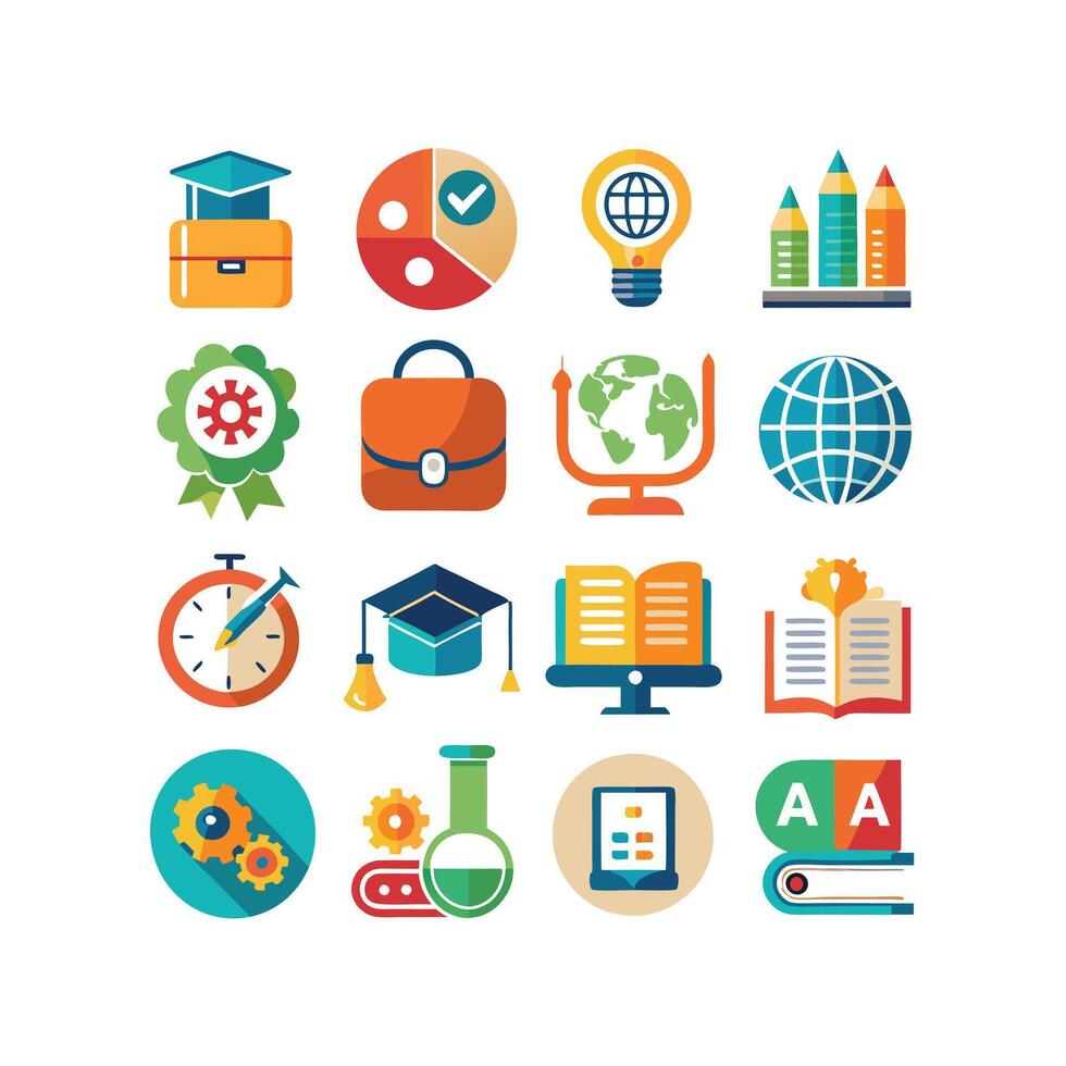 Education Icon Set Collection for Documents, Websites and Mobile Applications vector