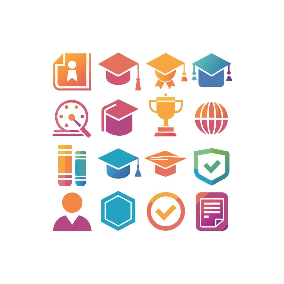 Education Icon Set Collection for Documents, Websites and Mobile Applications vector