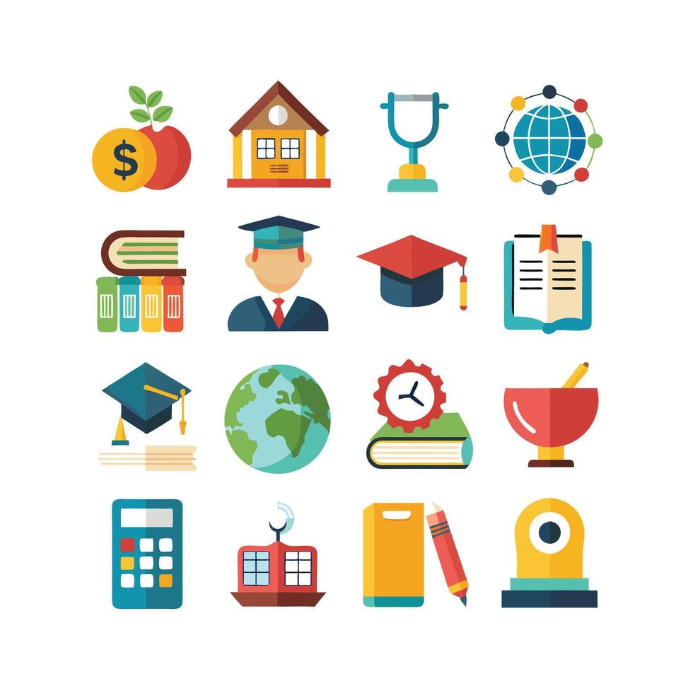 Education Icon Set Collection for Documents, Websites and Mobile Applications vector