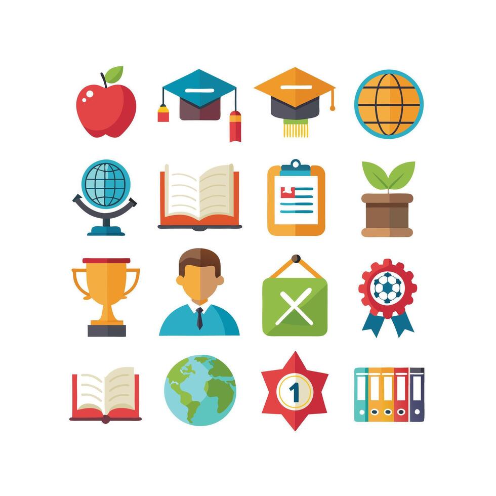 Education Icon Set Collection for Documents, Websites and Mobile Applications vector