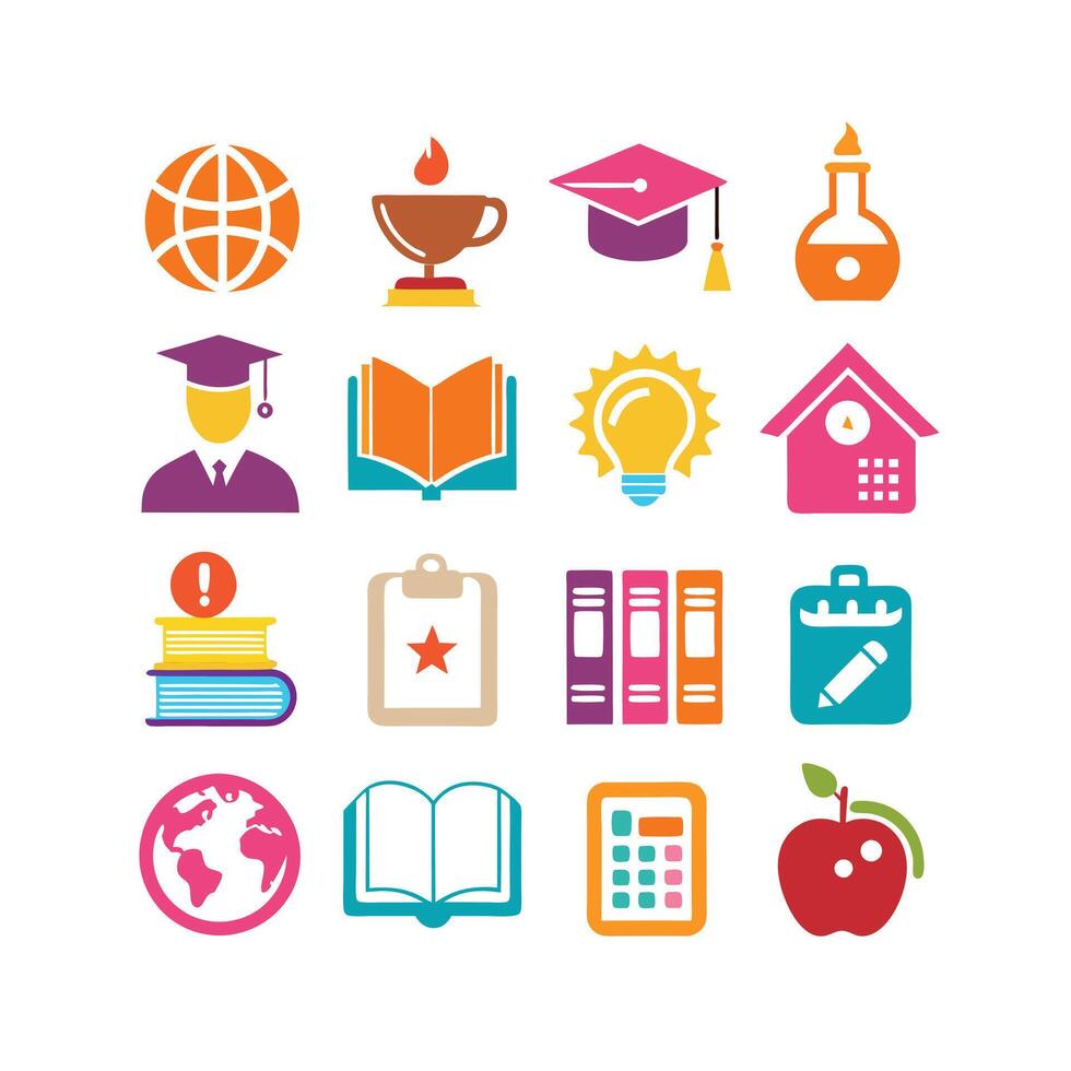 Education Icon Set Collection for Documents, Websites and Mobile Applications vector