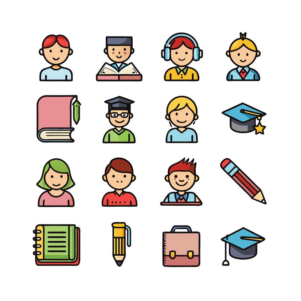 Education Icon Set Collection for Documents, Websites and Mobile Applications vector