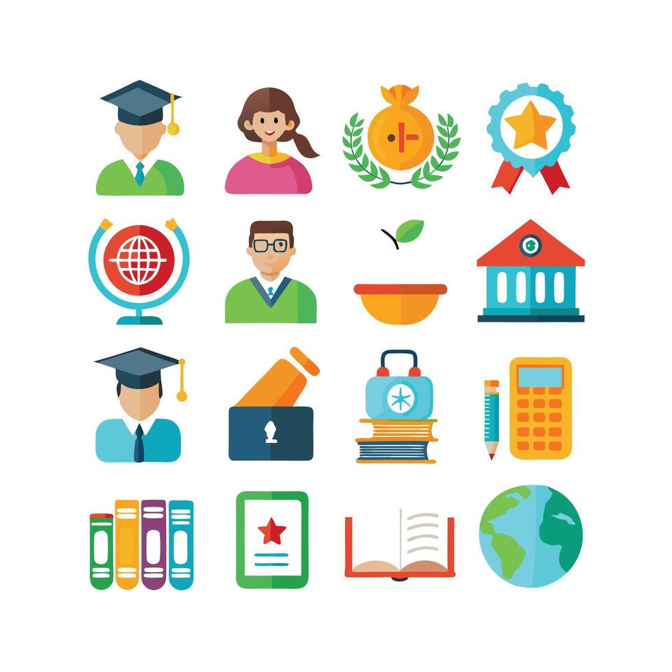 Education Icon Set Collection for Documents, Websites and Mobile Applications vector