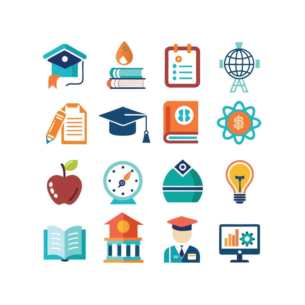 Education Icon Set Collection for Documents, Websites and Mobile Applications vector