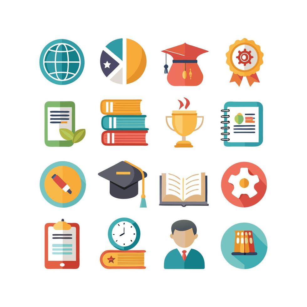 Education Icon Set Collection for Documents, Websites and Mobile Applications vector
