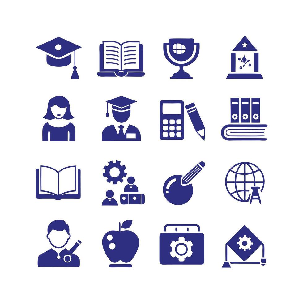Education Icon Set Collection for Documents, Websites and Mobile Applications vector