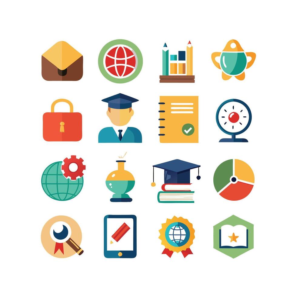 Education Icon Set Collection for Documents, Websites and Mobile Applications vector