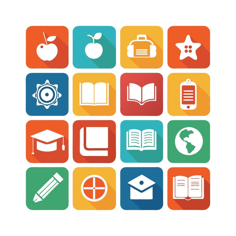 Education Icon Set Collection for Documents, Websites and Mobile Applications vector
