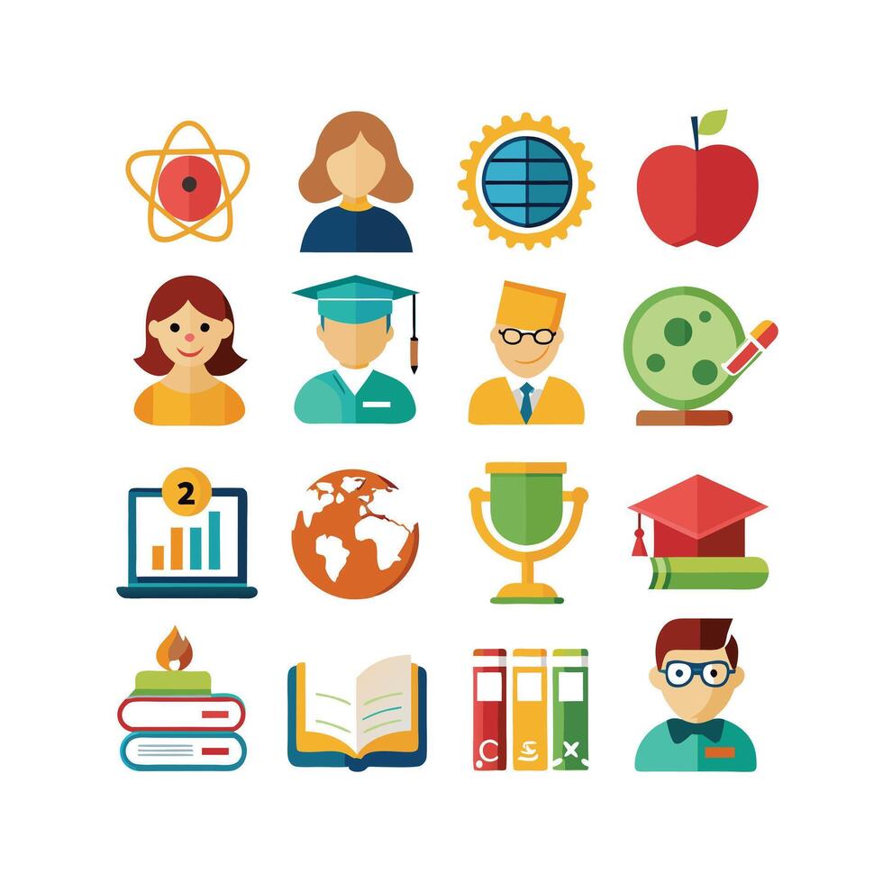 Education Icon Set Collection for Documents, Websites and Mobile Applications vector