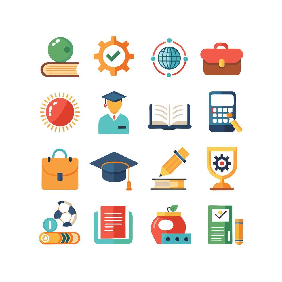 Education Icon Set Collection for Documents, Websites and Mobile Applications vector