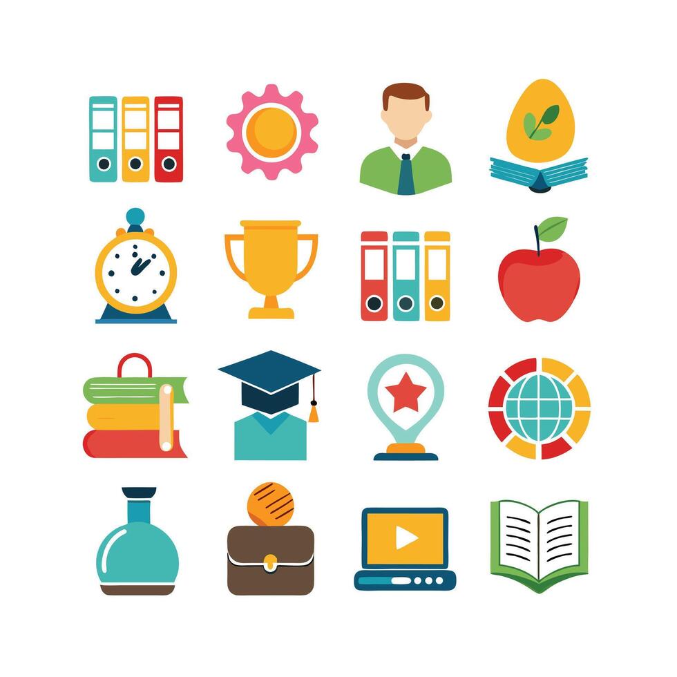 Education Icon Set Collection for Documents, Websites and Mobile Applications vector