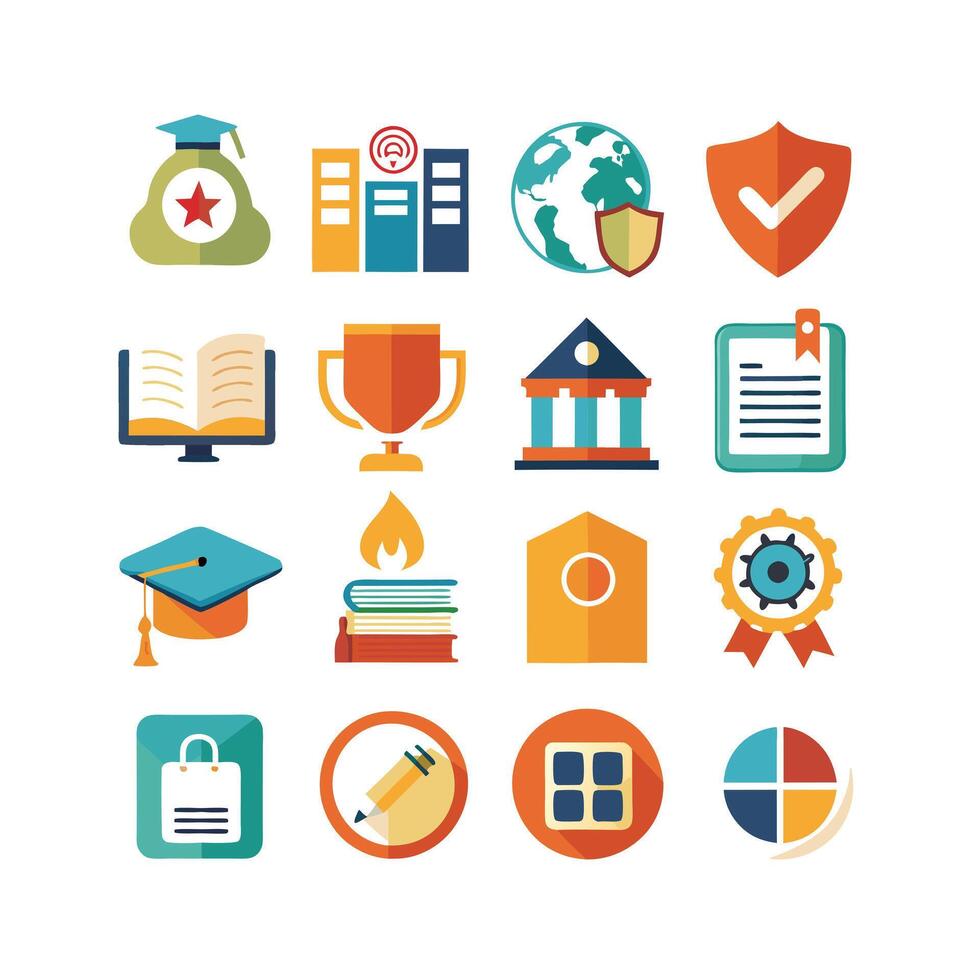 Education Icon Set Collection for Documents, Websites and Mobile Applications vector