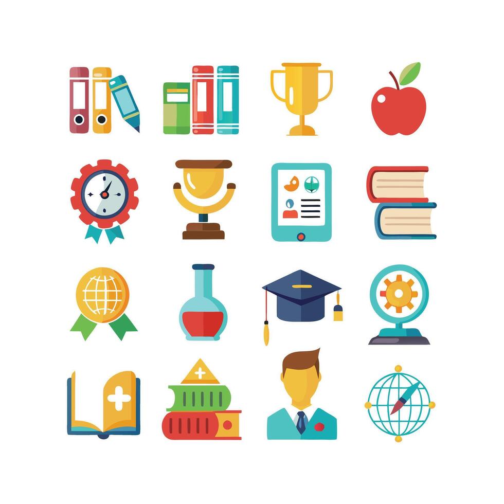 Education Icon Set Collection for Documents, Websites and Mobile Applications vector