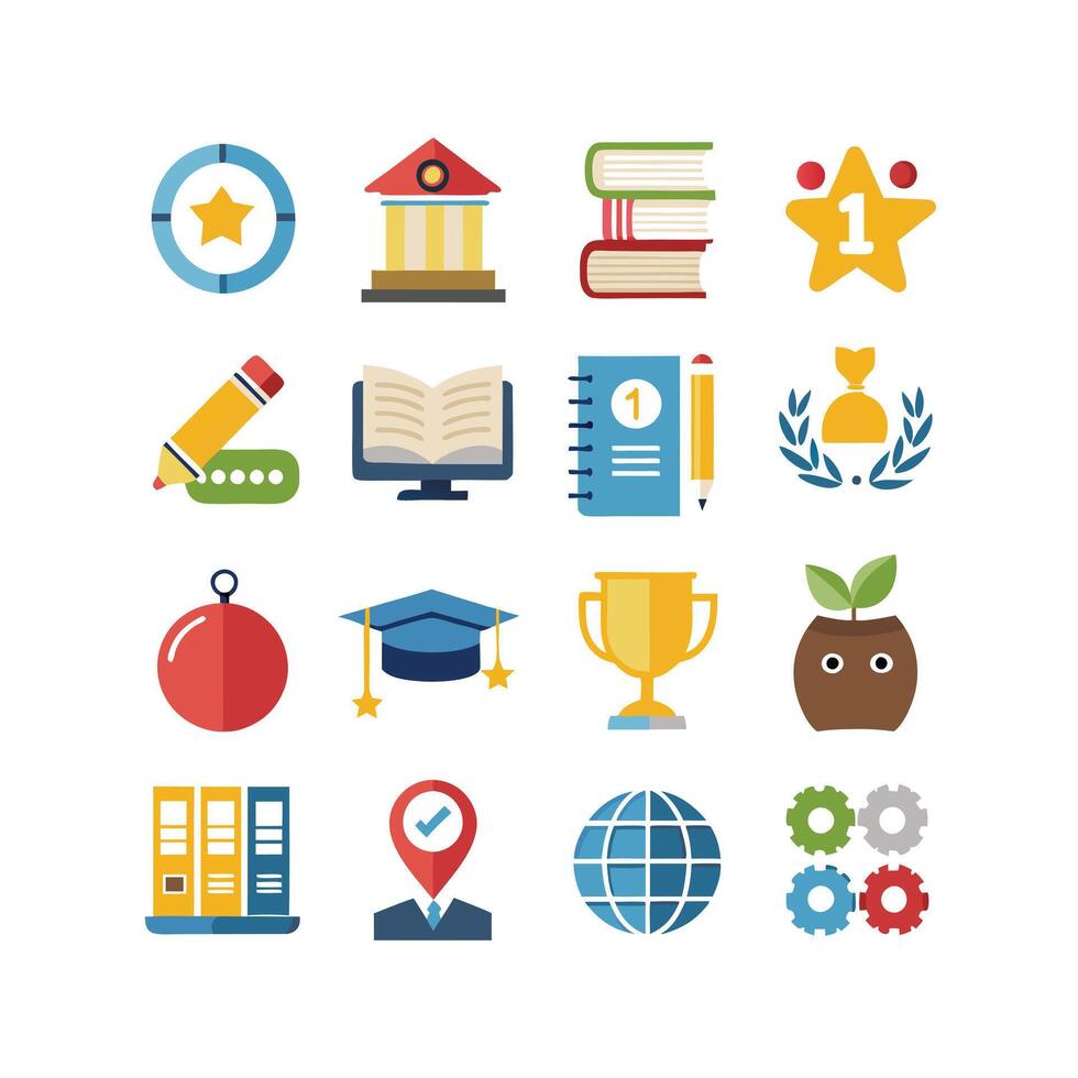 Education Icon Set Collection for Documents, Websites and Mobile Applications vector