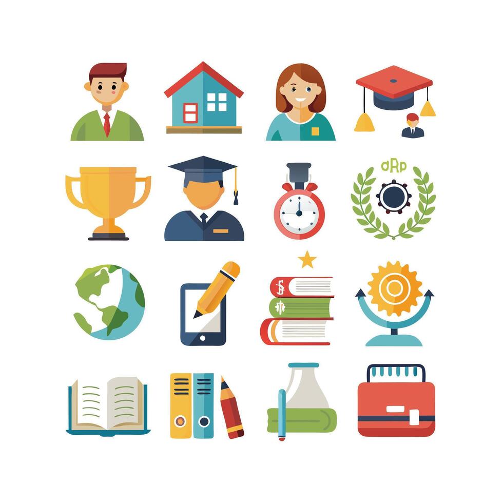Education Icon Set Collection for Documents, Websites and Mobile Applications vector