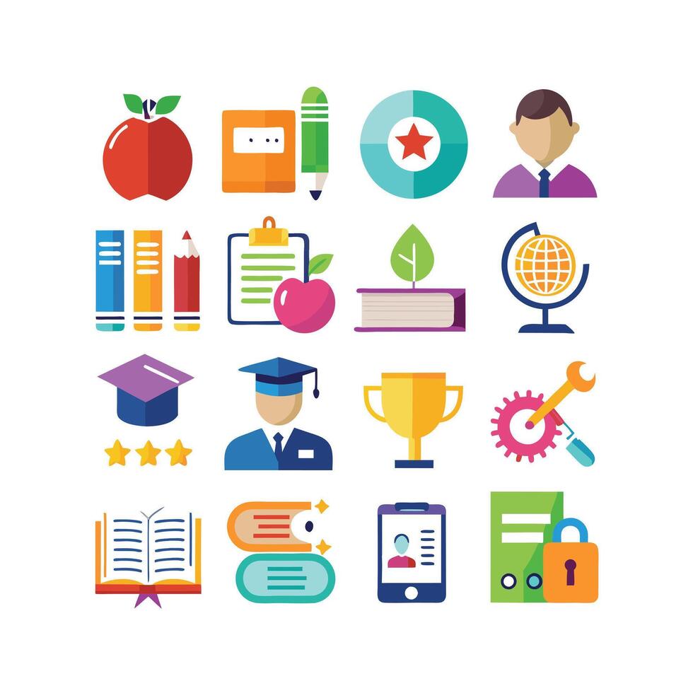 Education Icon Set Collection for Documents, Websites and Mobile Applications vector