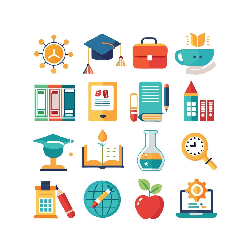 Education Icon Set Collection for Documents, Websites and Mobile Applications vector