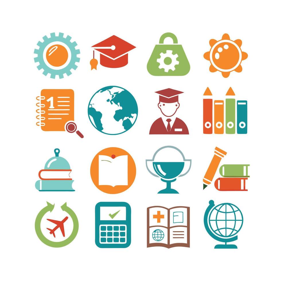 Education Icon Set Collection for Documents, Websites and Mobile Applications vector