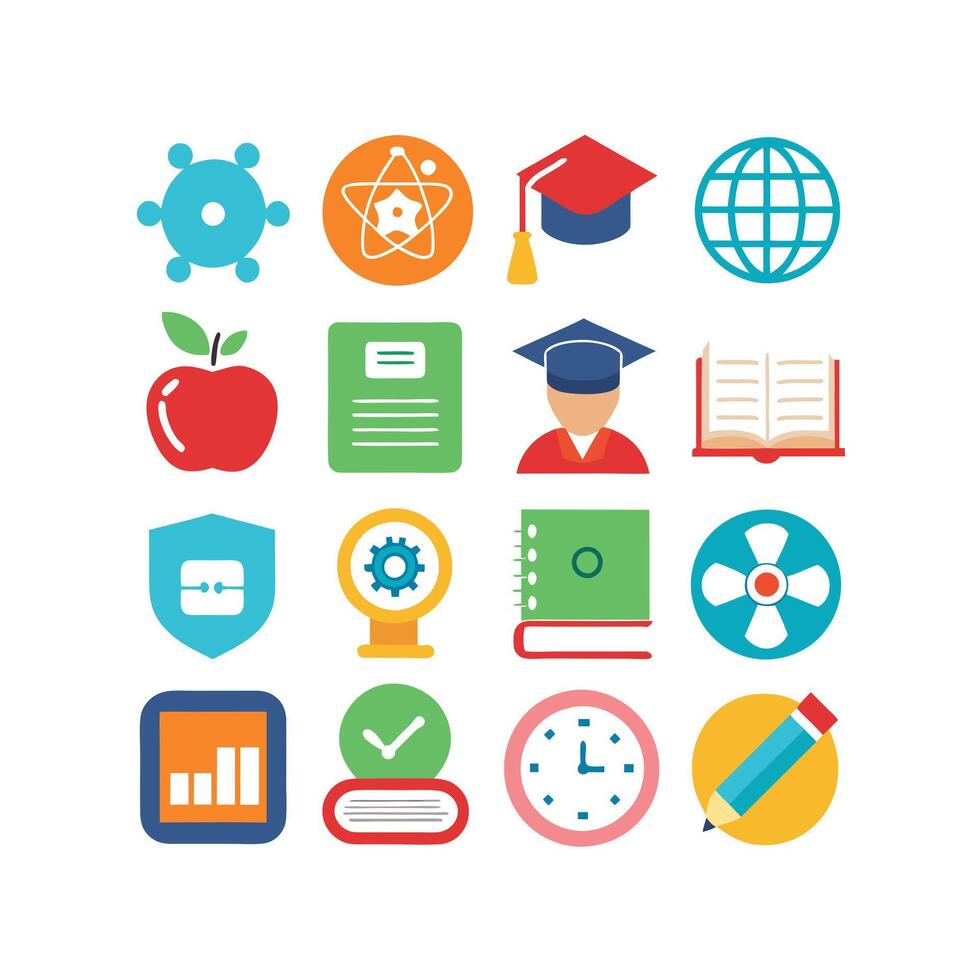Education Icon Set Collection for Documents, Websites and Mobile Applications vector