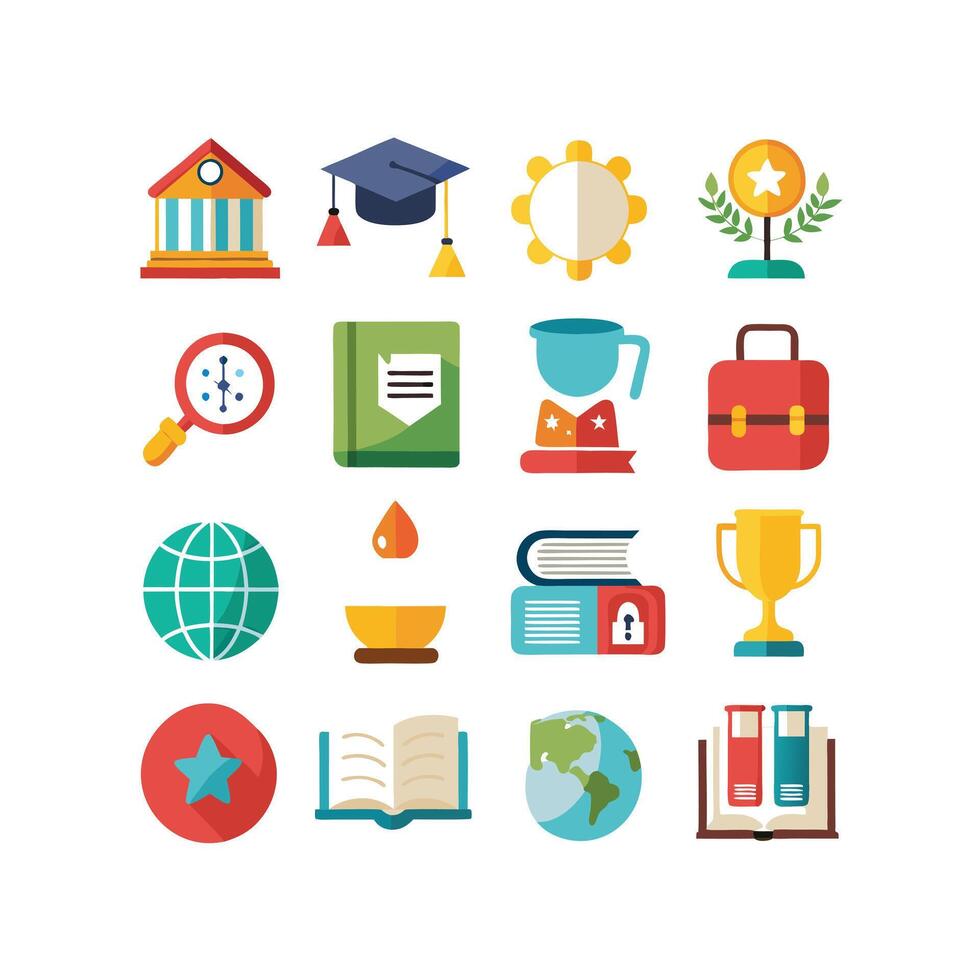 Education Icon Set Collection for Documents, Websites and Mobile Applications vector
