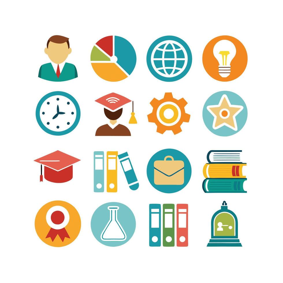 Education Icon Set Collection for Documents, Websites and Mobile Applications vector