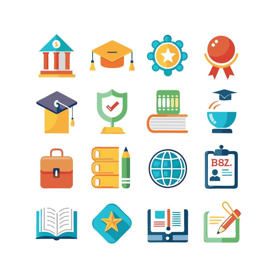 Education Icon Set Collection for Documents, Websites and Mobile Applications vector
