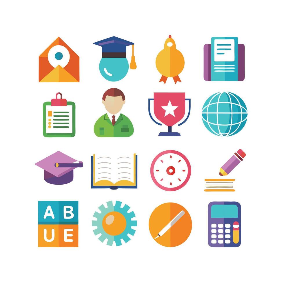 Education Icon Set Collection for Documents, Websites and Mobile Applications vector