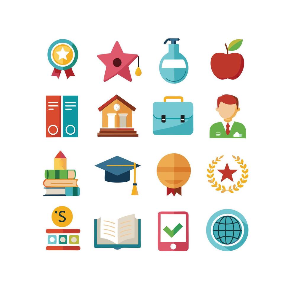 Education Icon Set Collection for Documents, Websites and Mobile Applications vector