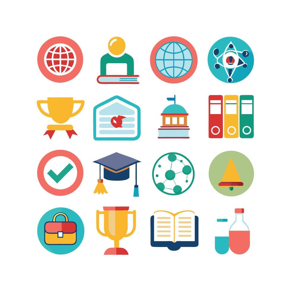 Education Icon Set Collection for Documents, Websites and Mobile Applications vector