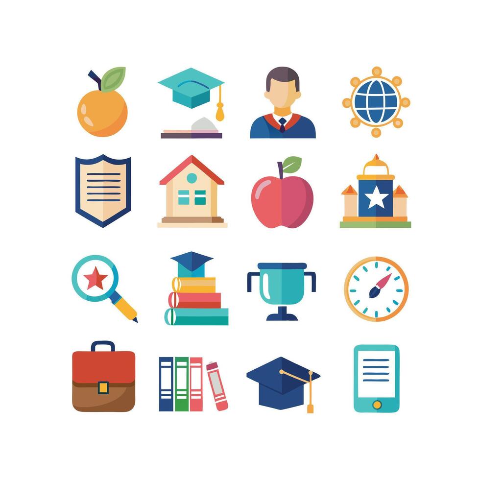 Education Icon Set Collection for Documents, Websites and Mobile Applications vector