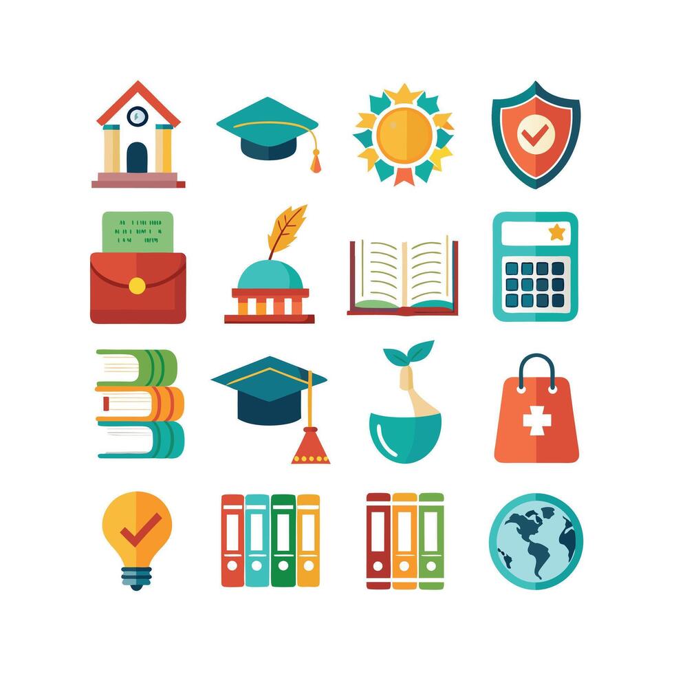 Education Icon Set Collection for Documents, Websites and Mobile Applications vector