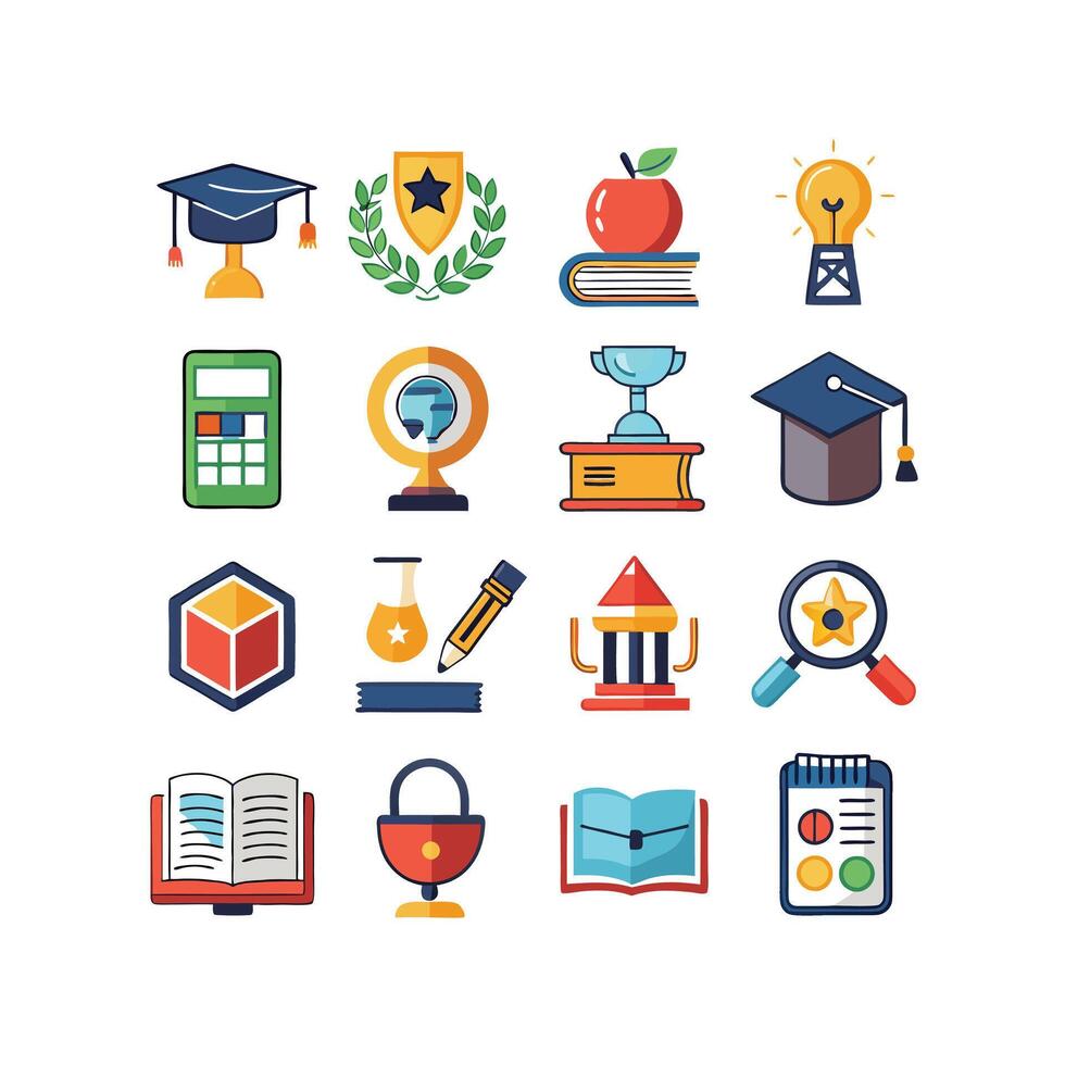 Education Icon Set Collection for Documents, Websites and Mobile Applications vector