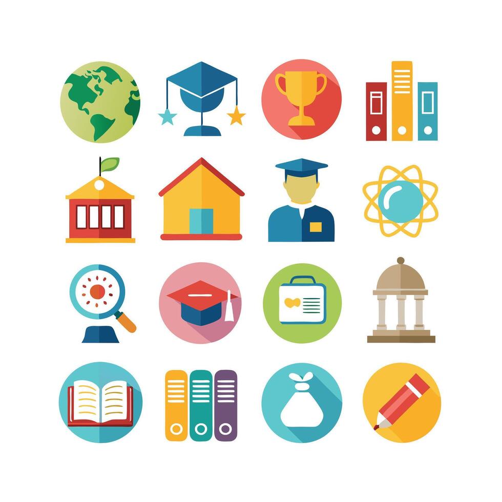 Education Icon Set Collection for Documents, Websites and Mobile Applications vector