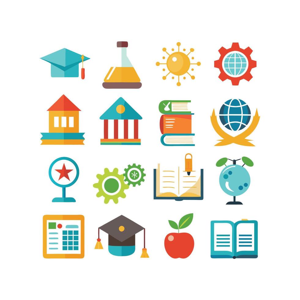 Education Icon Set Collection for Documents, Websites and Mobile Applications vector
