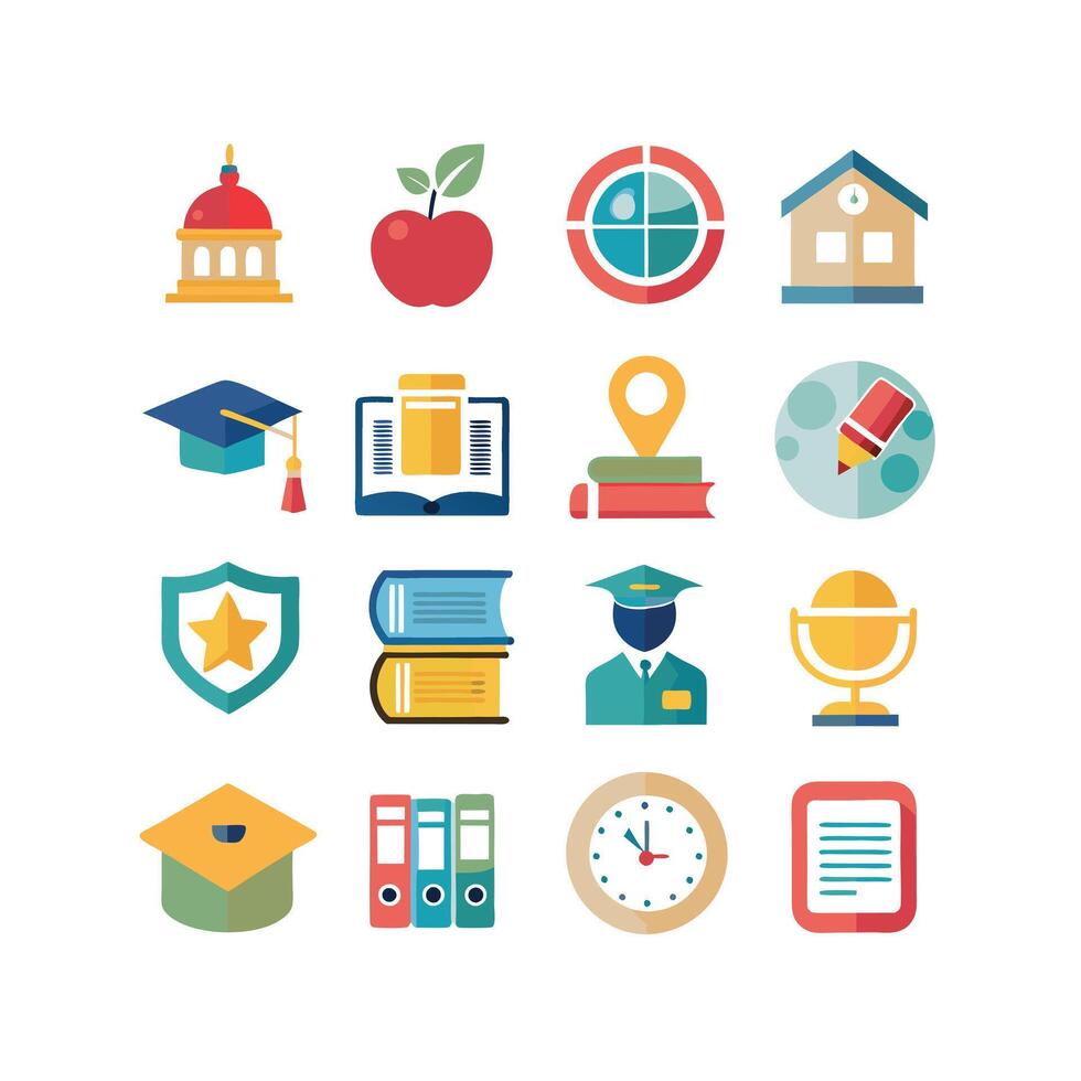 Education Icon Set Collection for Documents, Websites and Mobile Applications vector